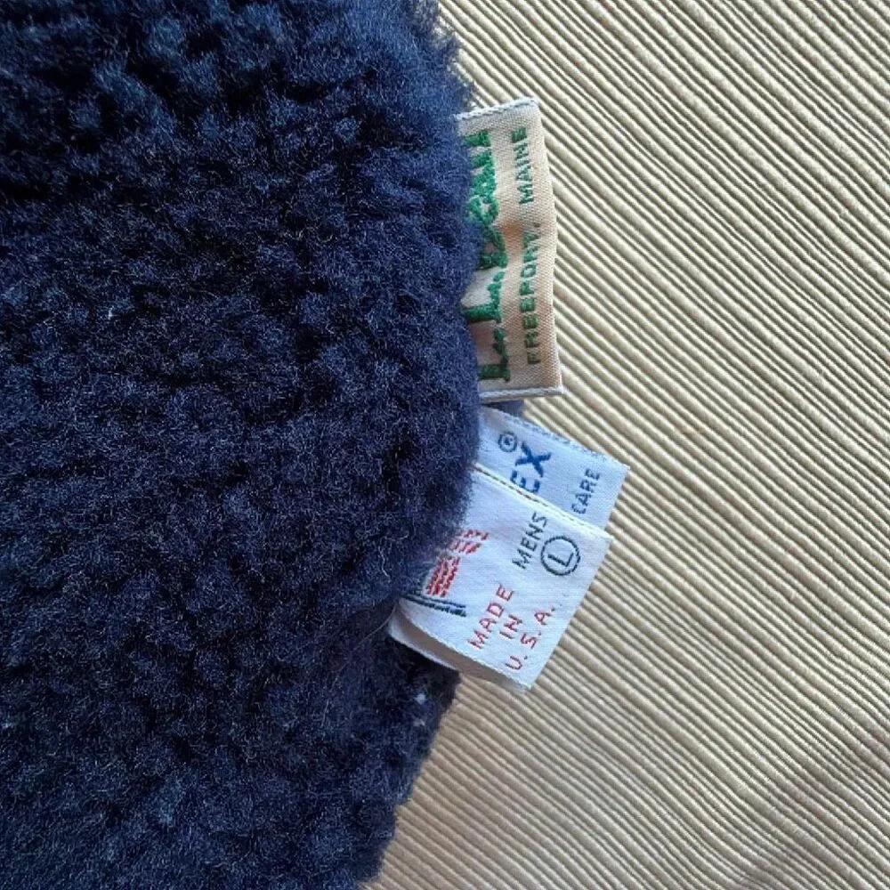 LL Bean Vintage Fleece Lined Winter Hat Ear Flaps Men’s Large Made in USA
